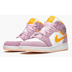 Jordan 1 Mid SE GS Arctic Pink University Gold